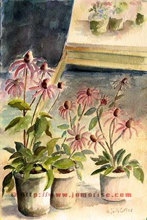 Echanecia with Easel, painted in my studio.